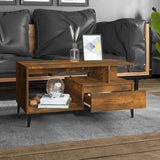 Coffee Table Smoked Oak 90x49x45 cm Engineered Wood 819625
