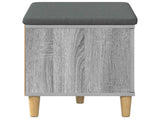 Hall Bench with Cushion with Door Grey Sonoma 60 x 38 x 46 cm 891525