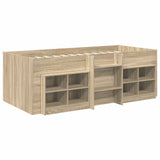 Loft Bed Frame with Cabinet 3 pcs Sonoma Oak Engineered Wood 3423416