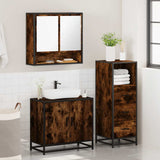 3 Piece Bathroom Furniture Set Smoked Oak Engineered Wood 3301037