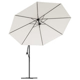 Cantilever Garden Parasol Sand Polyester fabric Large Tiltable 44523