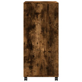 Rolling Cabinet Smoked Oak 55x40x91 cm Engineered Wood 853186