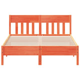 Bed Frame without Mattress Wax Brown 150x200 cm King Size Solid Wood Pine 842645