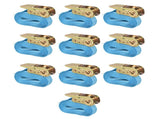 Ratchet Tie Down Straps 10 pcs 0.8 Tonnes 4mx25mm Blue 142653