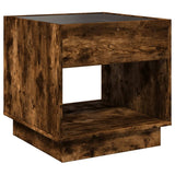 ZNTS Bedside Table with Infinity LED Smoked Oak 50x50x50 cm 3284088