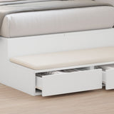 ZNTS White Bed Drawers - 90x36.5x16.5 cm - Made from Engineered Wood 866931