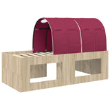 Bed with Tunnel 3 pcs Sonoma Oak and Red Engineered Wood 3423675