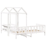 Day Bed and Bench Set with Roof without Mattress White 80x200 cm 3282219
