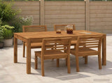 Garden Dinner Table Natural 141 x 80.5 x 75 cm 901251