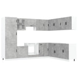 14 Piece Kitchen Cabinet Set "Porto" Concrete Grey Engineered Wood 3314995