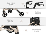 3 Wheel Rollator, Lightweight Aluminium Tri Walker with Adjustable Handle, Storage Bag and Dual T3398P344118