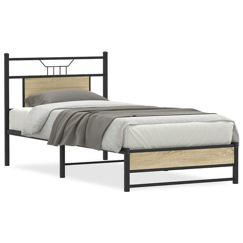 Bed Frame without Mattress Sonoma Oak 90x200 cm Engineered Wood 4106955