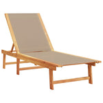 Sun Lounger Taupe Solid Wood Acacia and Textilene 4008415