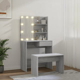 Dressing Table Set with LED Grey Sonoma Engineered Wood 3114113