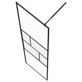 Walk-in Shower Wall Black 90 x 195 x 0.5 cm Glass and Aluminium 42025248