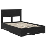 Bed Frame with Headboard Black Oak 120 x 190 cm Engineered Wood 3410004