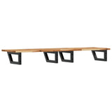 Basin Shelf Wall Mounted Steel and Solid Wood Acacia 3302727