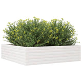 Garden Planter White 90x90x23 cm Solid Wood Pine 847204