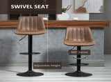 Bar Stools Set of 2, Swivel Counter Height Barstools with Back, Adjustable Bar Chairs, Breakfast T3398P344232
