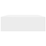 White MDF Floating Wall Display Shelf 1 Drawer Book/DVD Storage 242187