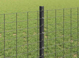 Welded Wire Fence 25 x 0.8 m PVC-Coated Steel Grey Mesh 3336096