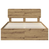 Bed Frame Artisian Oak 160 x 200 cm Solid Pine Wood 3412059
