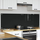 Kitchen Backsplash 2 pcs Black 80 x 50 cm Tempered Glass 3415546