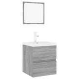 Bathroom Furniture Set Grey Sonoma Engineered Wood 3152865