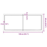Table Top Dark Brown 140x60x cm Treated Solid Wood Oak 3156445