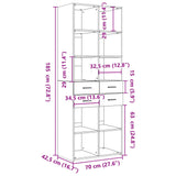 Highboard Sonoma Oak 70x42.5x185 cm Engineered Wood 3281464