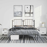 Metal Bed Frame without Mattress with Headboard Black 135x190cm 373886
