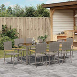 Garden Dining Set 9 pcs Grey Poly Rattan 3365400