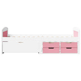 Day Bed with 5 Drawers without Mattress IRUN White&Pink 90x200 cm 3314683