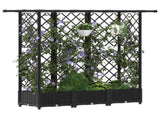Raised Bed with Trellis and Roof Black 164 x 40 x 123 cm PP 42032546