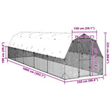 Chicken Run with Roof 2.5x10x2.25 m Galvanised Steel 3328524