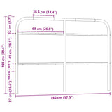 Replace Headboard Smoked Oak 140 cm Steel and Engineered Wood 4100242