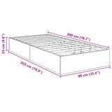 Ottoman Bed Frame Black Oak 203 x 90 x 25 cm Engineered Wood 3409254