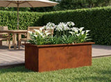 Garden Planter with LED Rusty 40 x 80 x 40 cm Weathering Steel 8008166