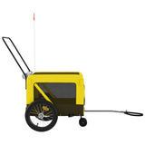 Pet Bike Trailer Yellow and Black Oxford Fabric and Iron 93938