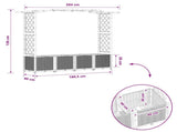 Raised Bed with Trellis and Roof Grey 204 x 40 x 141 cm PP 42032556