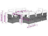 9 Piece Garden Dining Set with Cushions Grey Poly Rattan 3213057