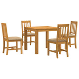 Dining Set 5 pcs Beige Solid Oak Wood 3430330