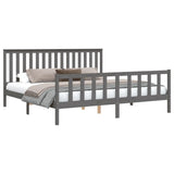 Bed Frame without Mattress Grey 200x200 cm Solid Wood Pine 3188228