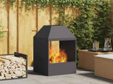 Fire Pit Black 50 x 50 x 100 cm Steel 858988