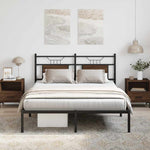 Bed Frame without Mattress Brown Oak 140x190 cm Engineered Wood 4106841