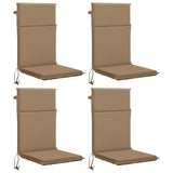 High Back Chair Cushion GEMERT 4 pcs 100% Polyester Taupe 945766
