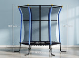 Kids Trampoline Mini Bouncer with Enclosure Safety Net For Ages 3-10 Years - Blue T3398P348057