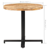 Bistro Table Round 80x75 cm Rough Mango Wood 320269