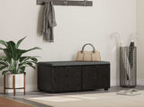 Hall Bench Black Oak 80 x 38 x 46 cm Engineered Wood and Fabric 891481