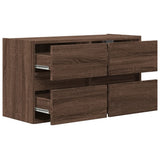 TV Wall Cabinet with LED Lights Brown Oak 80x31x45 cm 852291